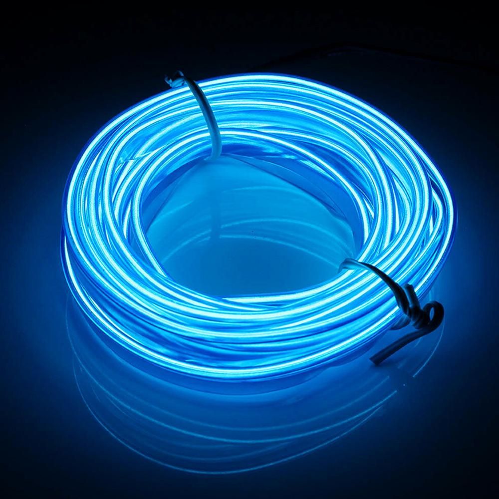 3m Usb 5v Blue Led Light Glow El Wire String Strip Rope Car