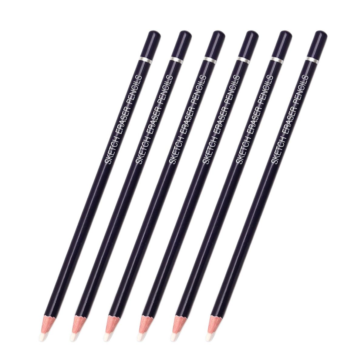 6pcs  Rubber Eraser Pencil Highlight Erasing For