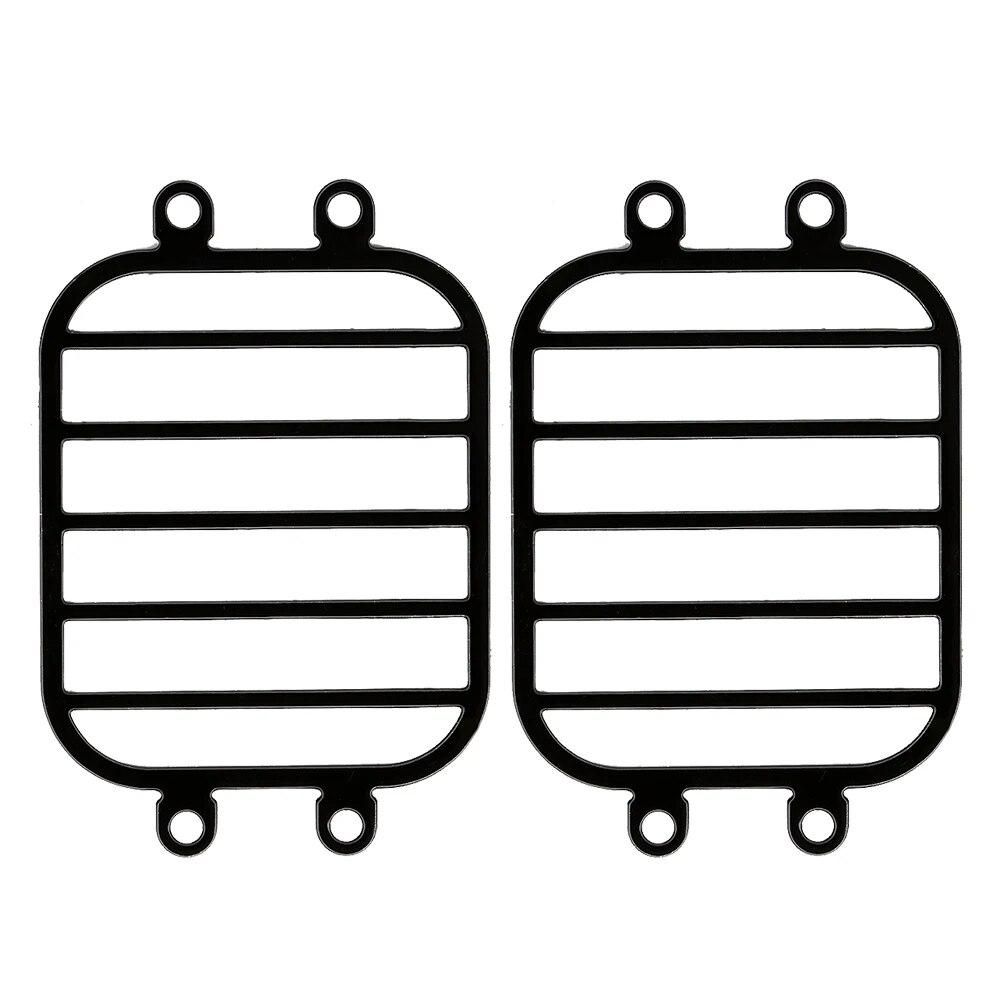 Black Metal 6PCS Front Rear LED Light Cover for 1/10 RC Crawler Car TRX-4 G500 TRX6 G63 Parts
