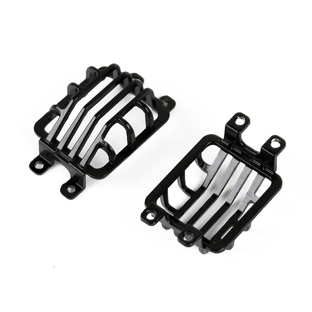 Black Metal 6PCS Front Rear LED Light Cover for 1/10 RC Crawler Car TRX-4 G500 TRX6 G63 Parts