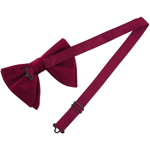 Men's Velvet Bowtie With Cufflinks And Pocket Square  - Red