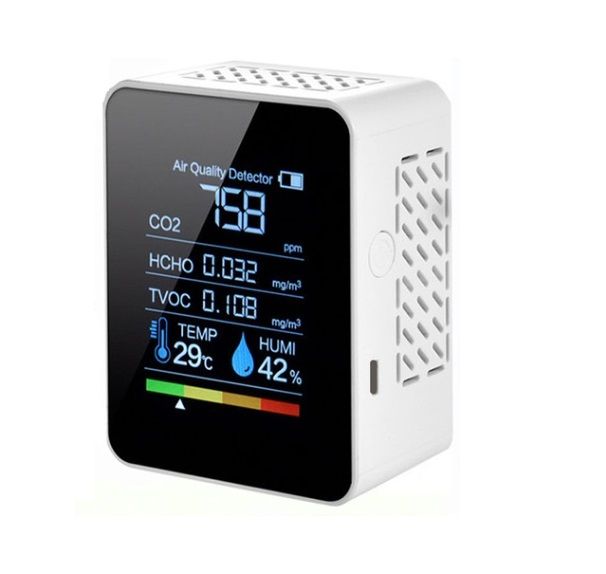 5 In 1 Multifunctional Air Quality Detector Formaldehyde Monitor LCD Display Home Air Quality Tester