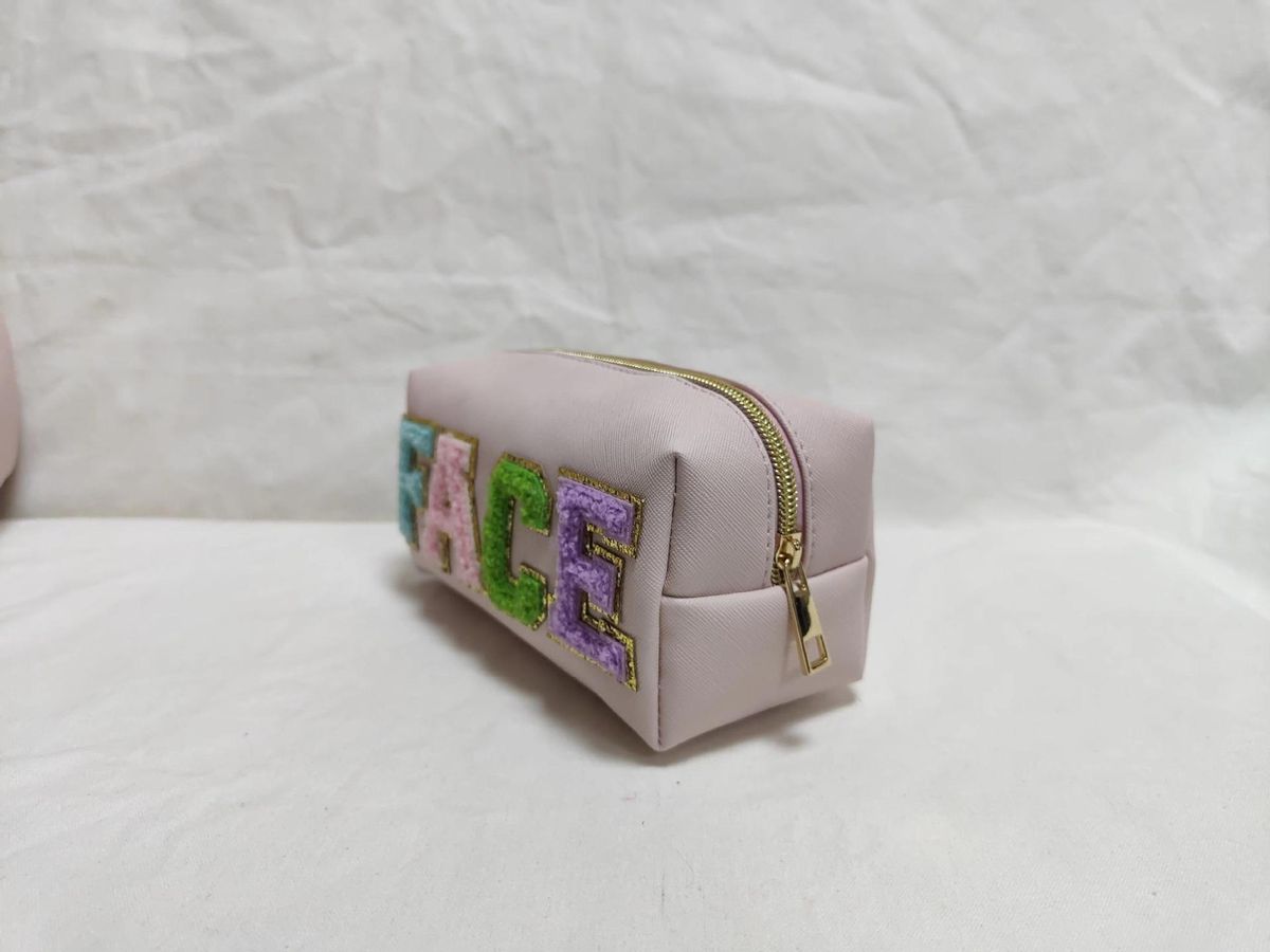 Korean Style Girl Mini Letter Pack Personalized Buggy Bag Candy Towel Embroidery Bags Student Pencil Case Pu Water-Repellent Cloth Bags