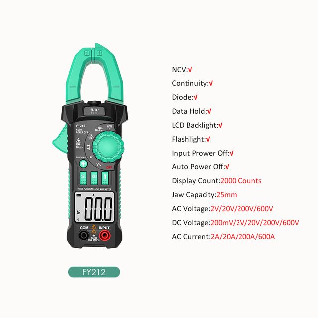 True Rms Multimeter Clamp Digital Clamp Meter Ac/dc Clamp