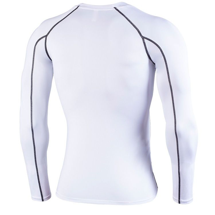 Men Quick-drying Breathable Long-sleeved Sportswear (White)