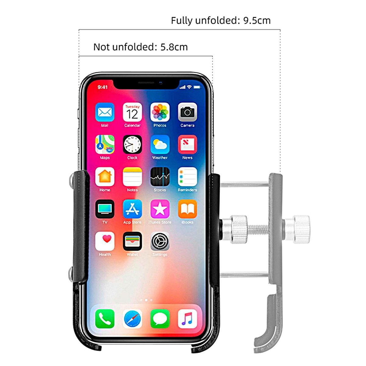 Bicycle Phone Stand MTB Scooter Non-slip Navigation Bracket Black