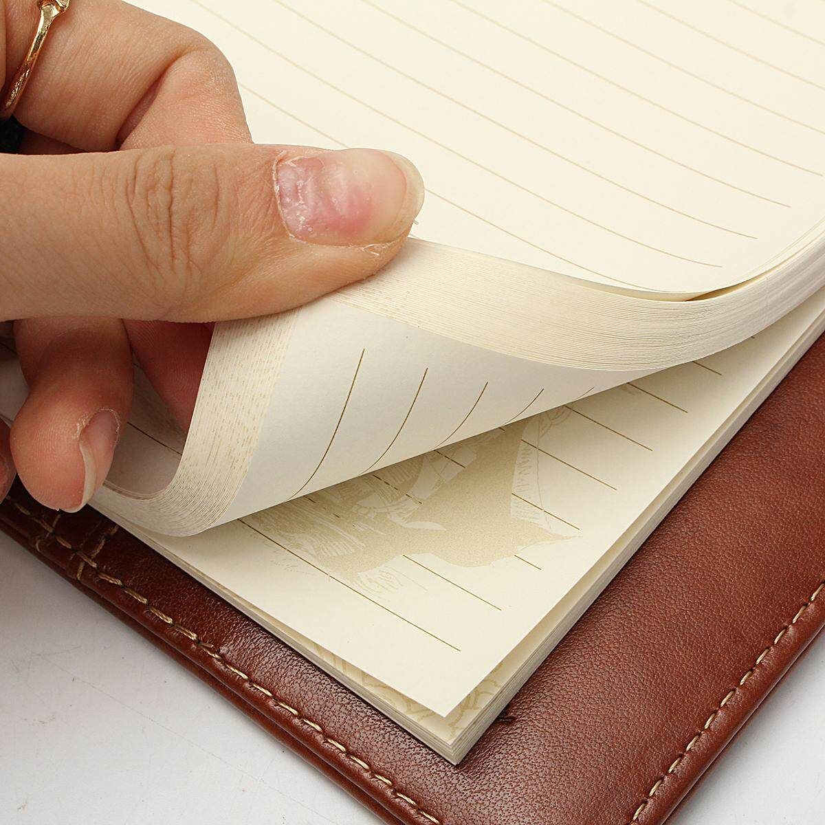B6 112 Sheets Rudder Leather Journal Blank Diary Note Book+Password Lock