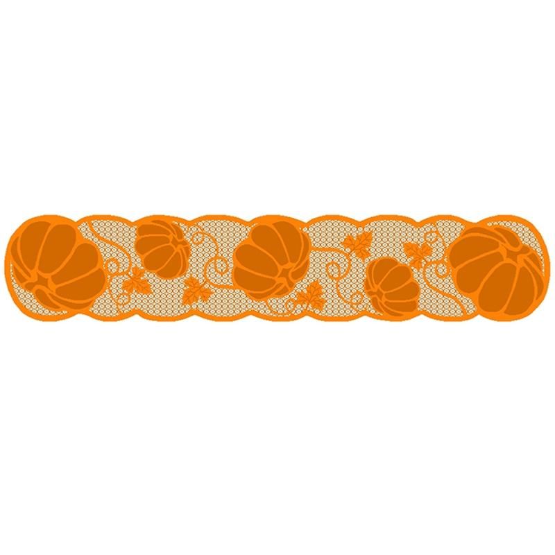 7Pcs Thanksgiving Lace Fireplace Cloth Table Runner Table Cloth Pumpkin Maple Leaf Mantel Scarf Home Party Decor