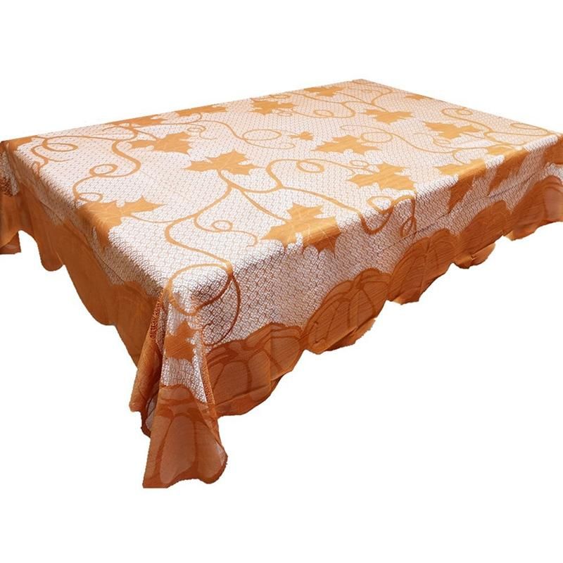 7Pcs Thanksgiving Lace Fireplace Cloth Table Runner Table Cloth Pumpkin Maple Leaf Mantel Scarf Home Party Decor