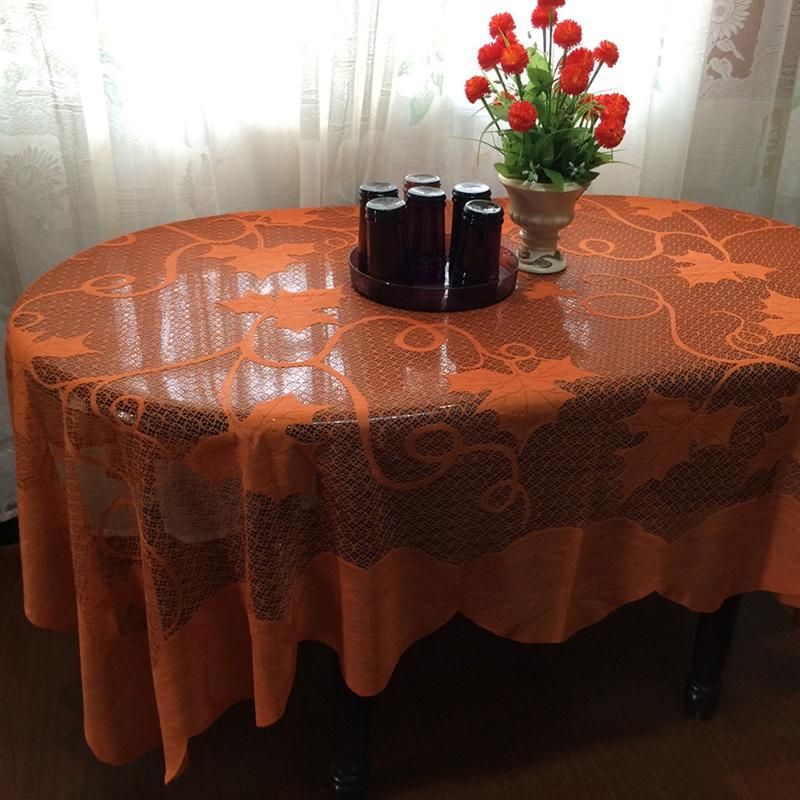 7Pcs Thanksgiving Lace Fireplace Cloth Table Runner Table Cloth Pumpkin Maple Leaf Mantel Scarf Home Party Decor
