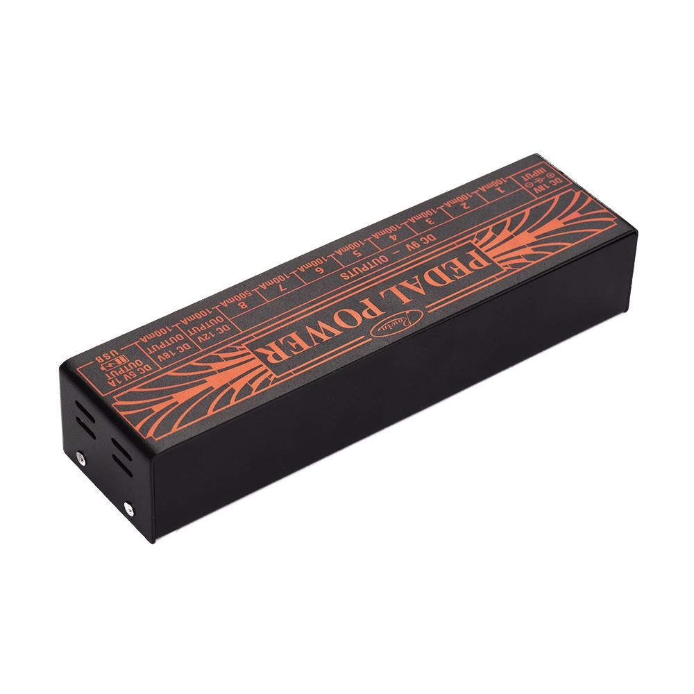 Rowin Compact Size Guitar Effect Power Supply Station 10 Isolated DC Outputs for 9V 12V 18V Guitar Effects with 5V USB Output