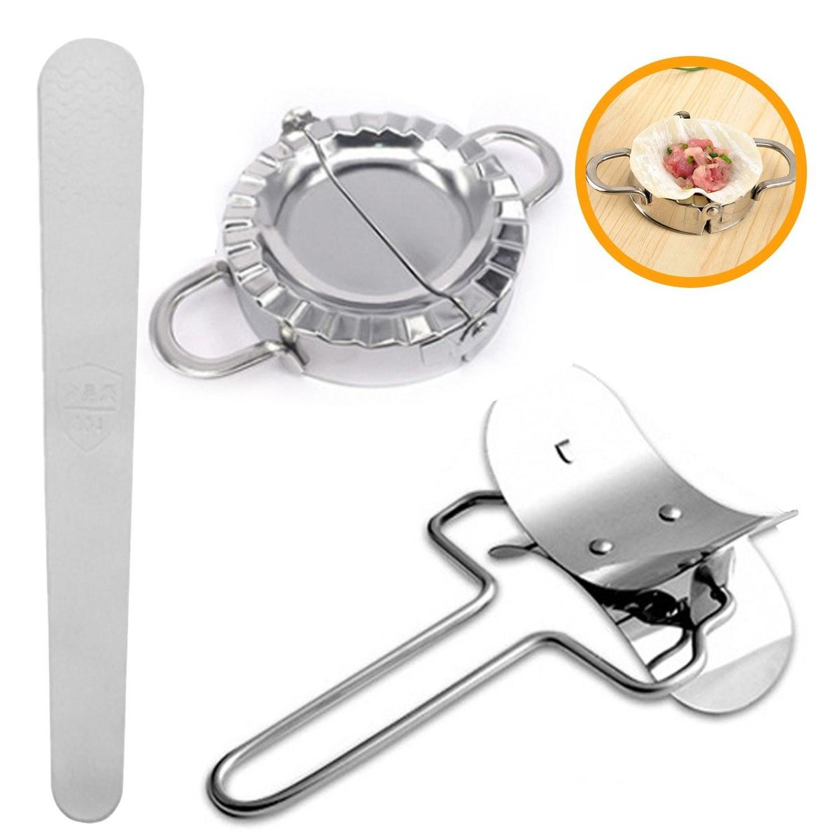 Dumpling Maker Dumpling Mold Dumpling Skin Machine Dumpling Filling Spoon Kitchen Utensils Stainless Steel Cookware Set Chinese Kitchen Gadgets