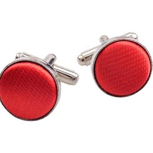 Men's Bowtie With Cufflinks And Pocket Square  - Red