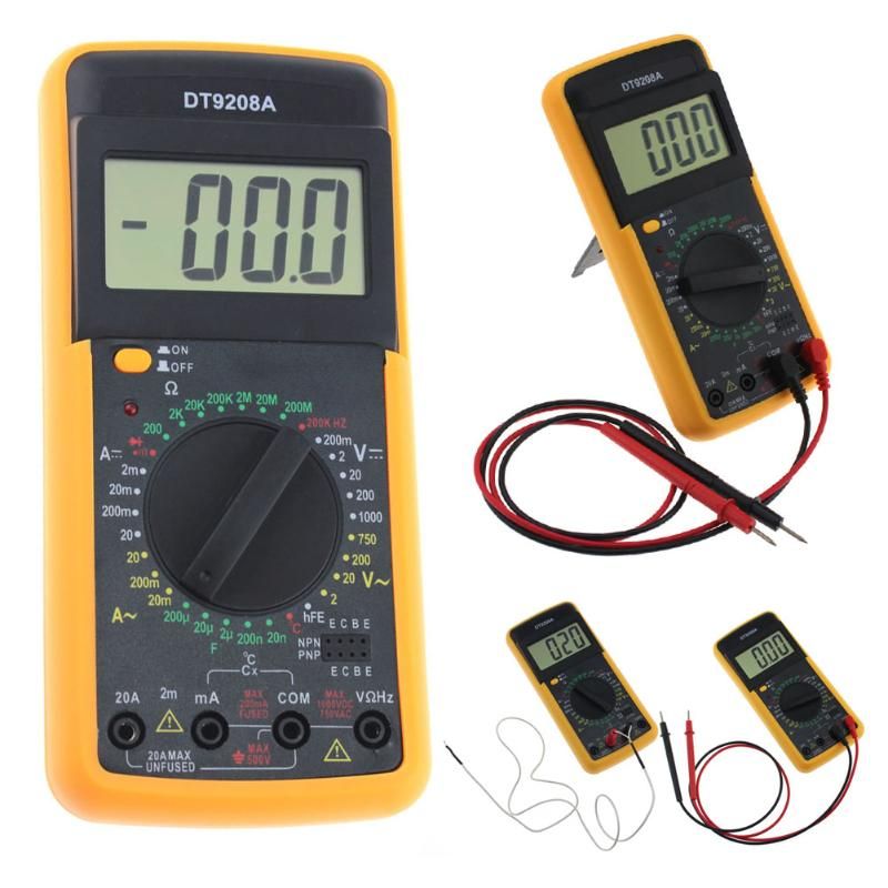 Digital Multimeter DT-9208A Volt Amp Ohm Hz AC