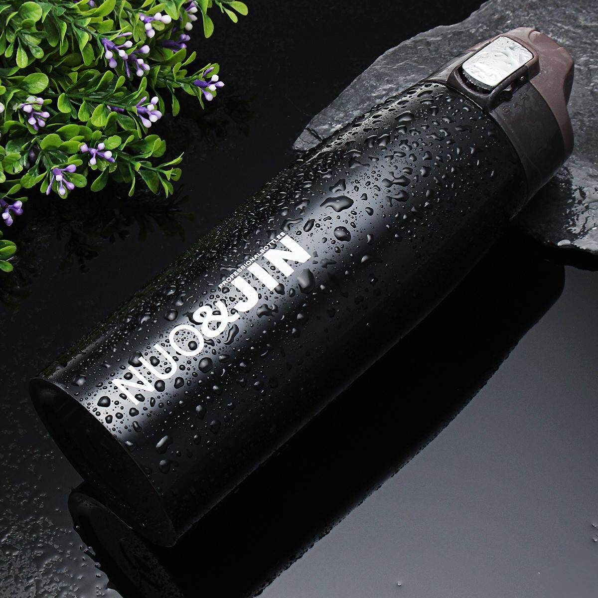 750ml/25oz Sports Stainless Steel Vacuum Drink Bottle Hot Ice Insulation Flask Black