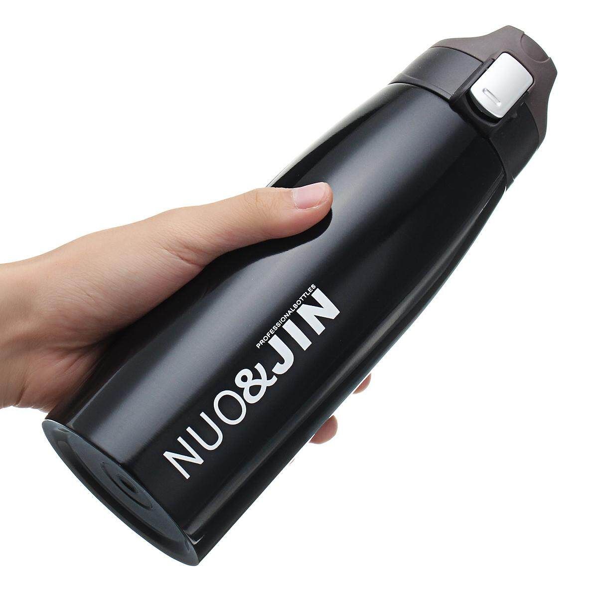 750ml/25oz Sports Stainless Steel Vacuum Drink Bottle Hot Ice Insulation Flask Black