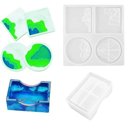 Coaster Resin Mold Set,Square Coaster Mold,for