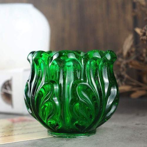 2 Style DIY Rose Flower Glass Glazed Cup Resin