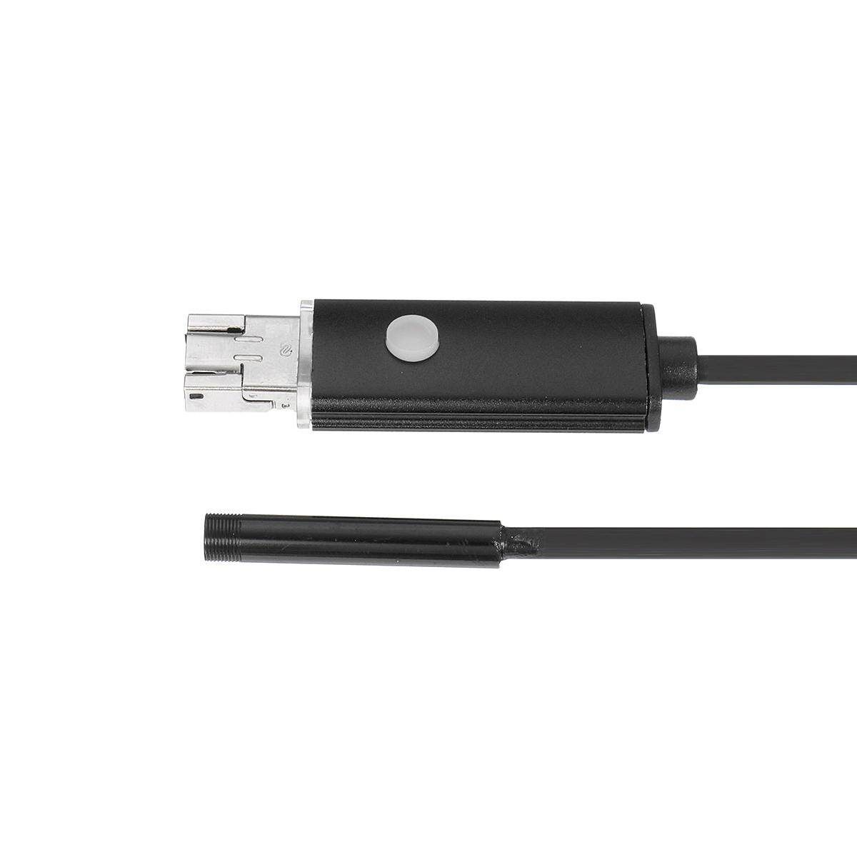 2 In 1 2M 5.5mm 6 LED USB Endoscope Inspection Camera Waterproof For Phone PC Black