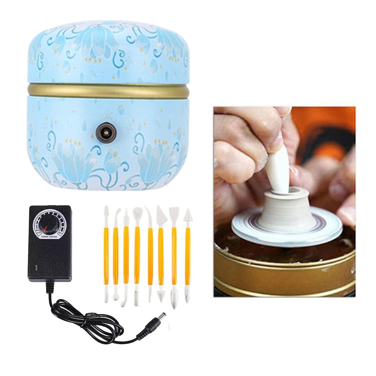 Mini Electric Pottery Wheel Machine For Adults Blue