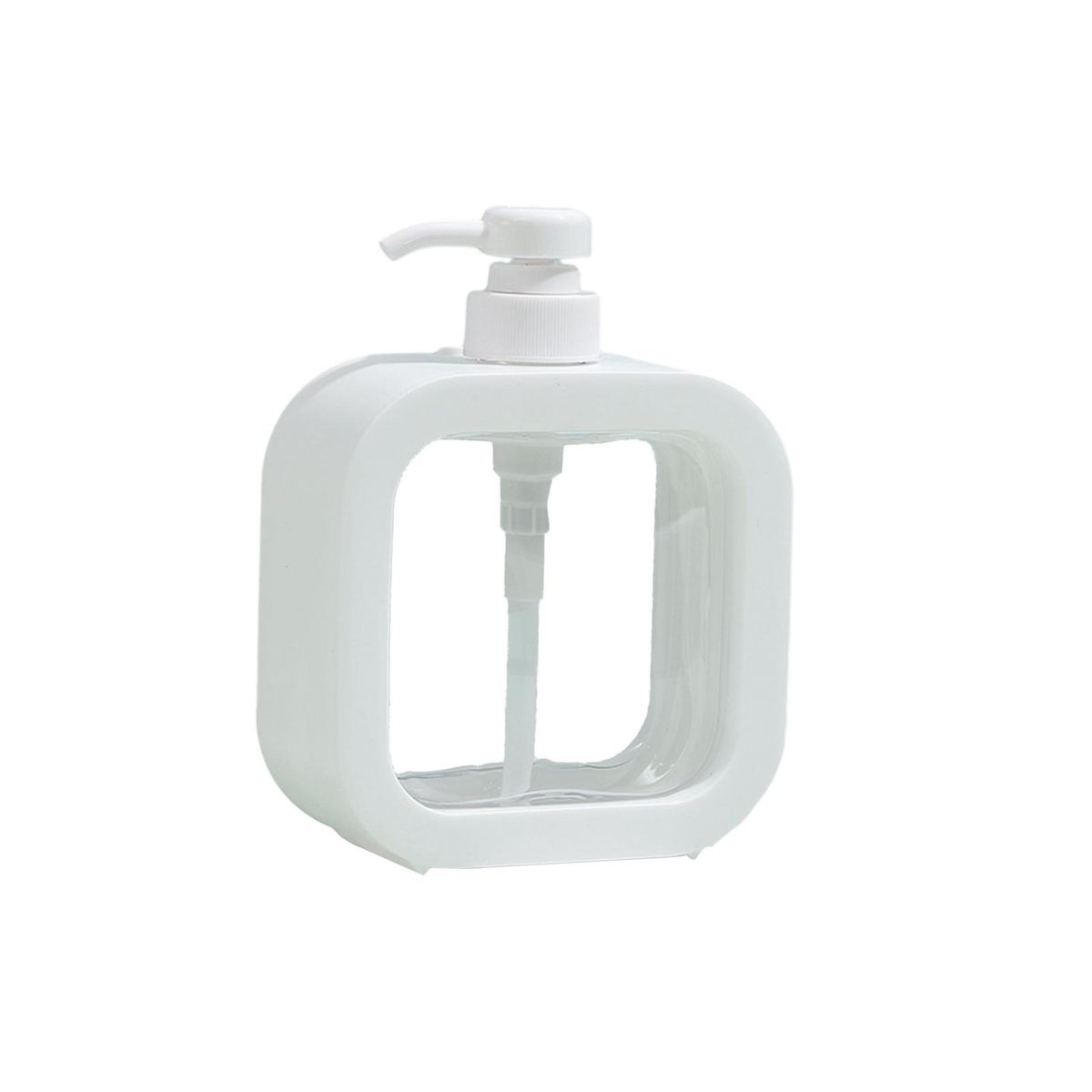Design Liquid Soap Dispenser Square Dispenser Bottle 500ml for Lotion White