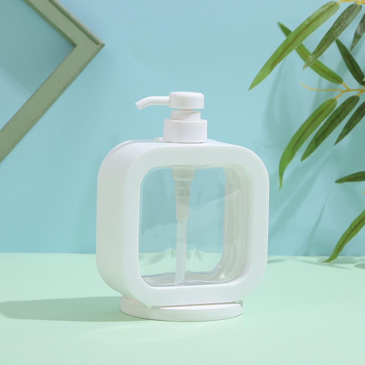 Design Liquid Soap Dispenser Square Dispenser Bottle 500ml for Lotion White