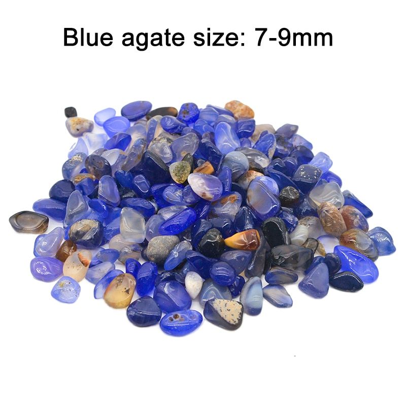 Natural Aquarium Decoration Stone Fish Tank Background Colorful Crystal Rock Gravel Home Garden Decor Accessories 7-9mm Blue Agate