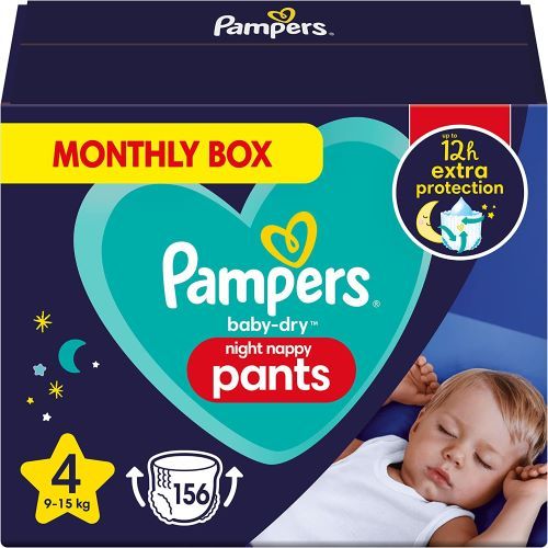 Baby Dry Night Pants, Size 4, 156 Count