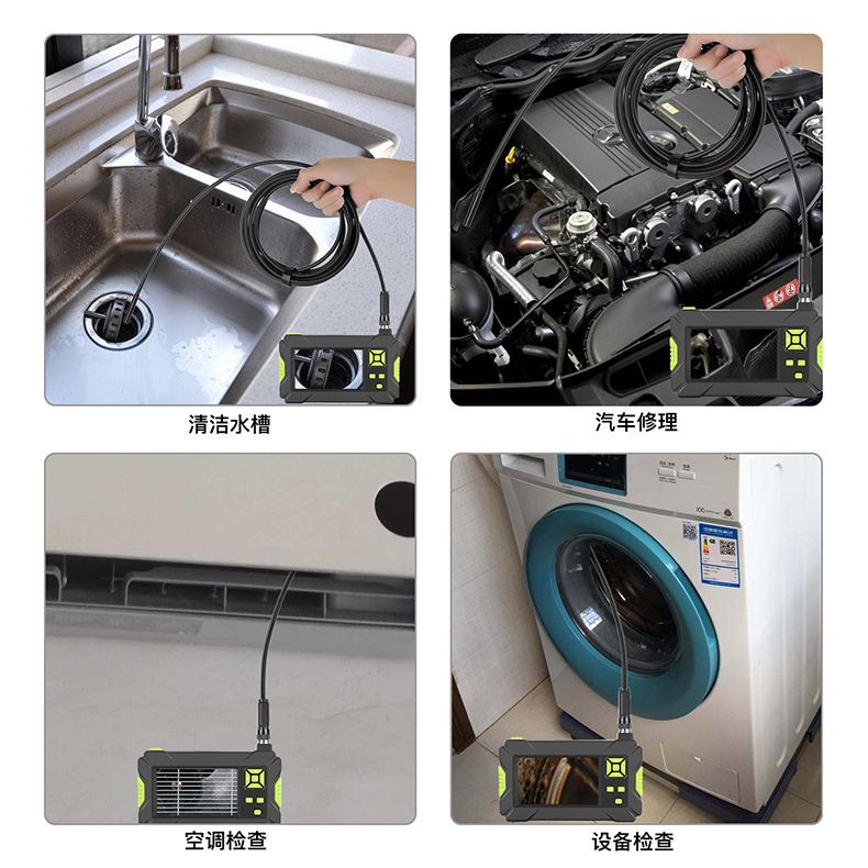 Endoscope Camera Wifi 8 LED Light 8.0mm 5m IP67 Flexible Hard Cable Snake Borescope  Camera Android Smartphone PC 7-as Show