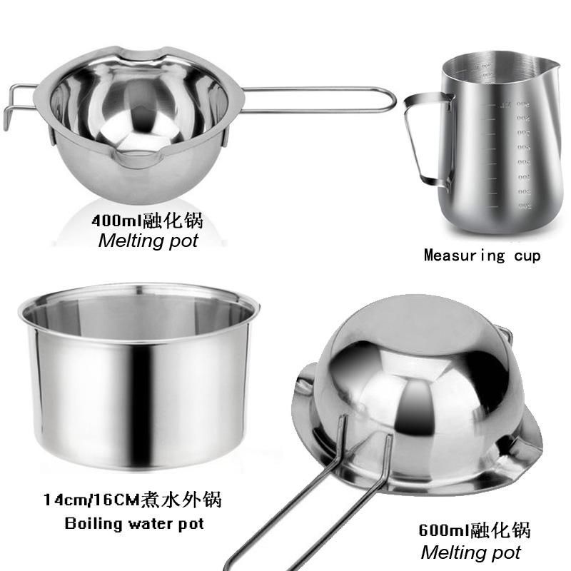 Butter cheese chocolate melting pot melting wax pot melting wax pot water-proof melting bowl baking utensils heating pot 304 material 16CM outer pot + 600ml steel handle melting pot (with white box 200*130*245mm)