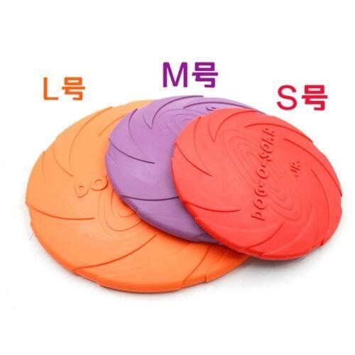 Rubber Pet Dog Frisbee Flying Disc Toy For Outdoor Large Dog Training Orange S