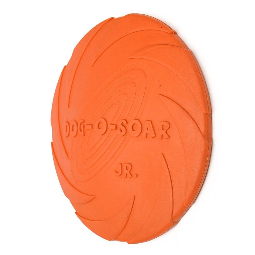 Rubber Pet Dog Frisbee Flying Disc Toy For Outdoor Large Dog Training Orange S