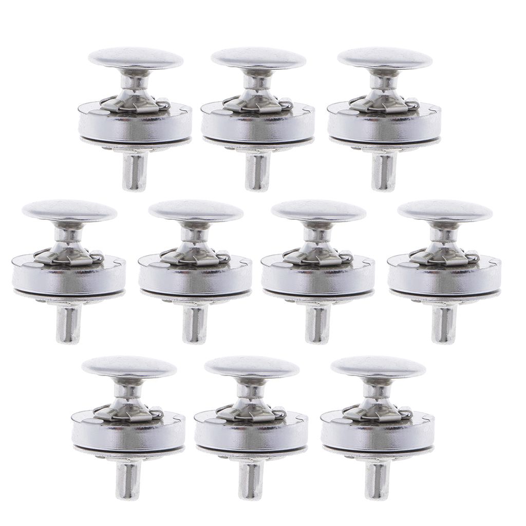 10x Metal Magnetic Buttons Double Sided Nail Sewing Silver 14mm