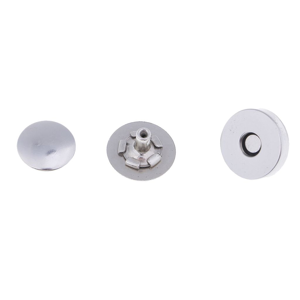 10x Metal Magnetic Buttons Double Sided Nail Sewing Silver 14mm
