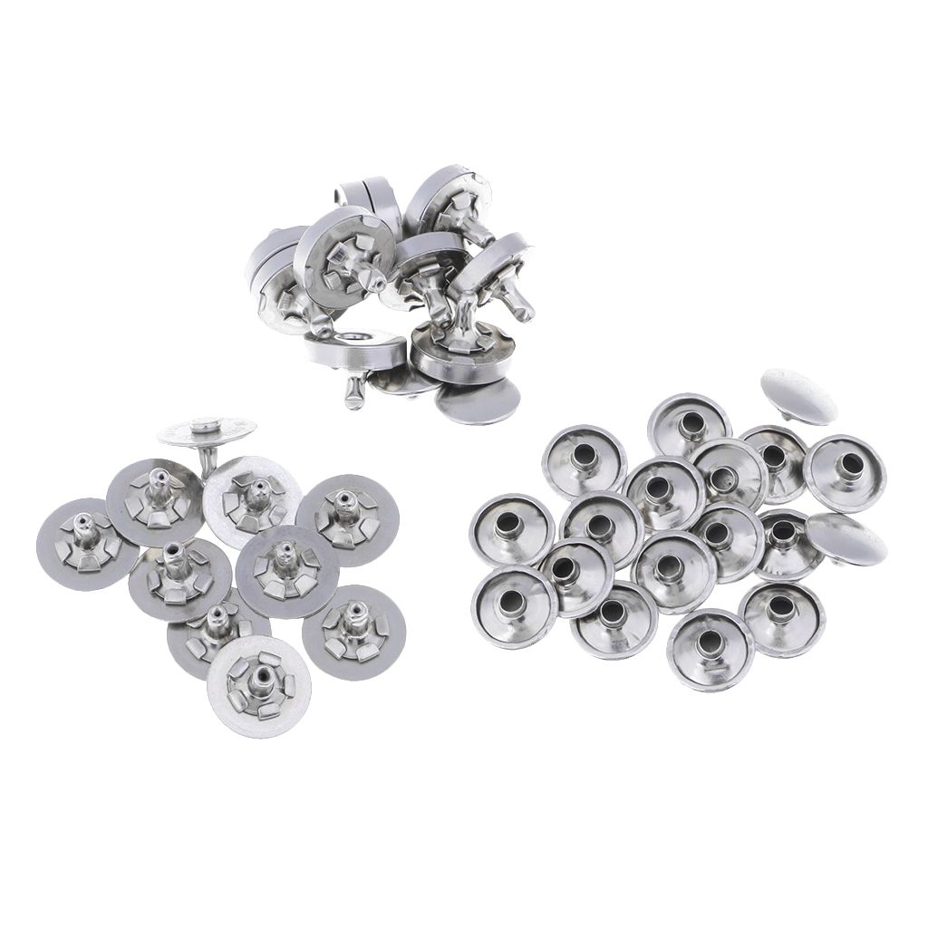 10x Metal Magnetic Buttons Double Sided Nail Sewing Silver 14mm