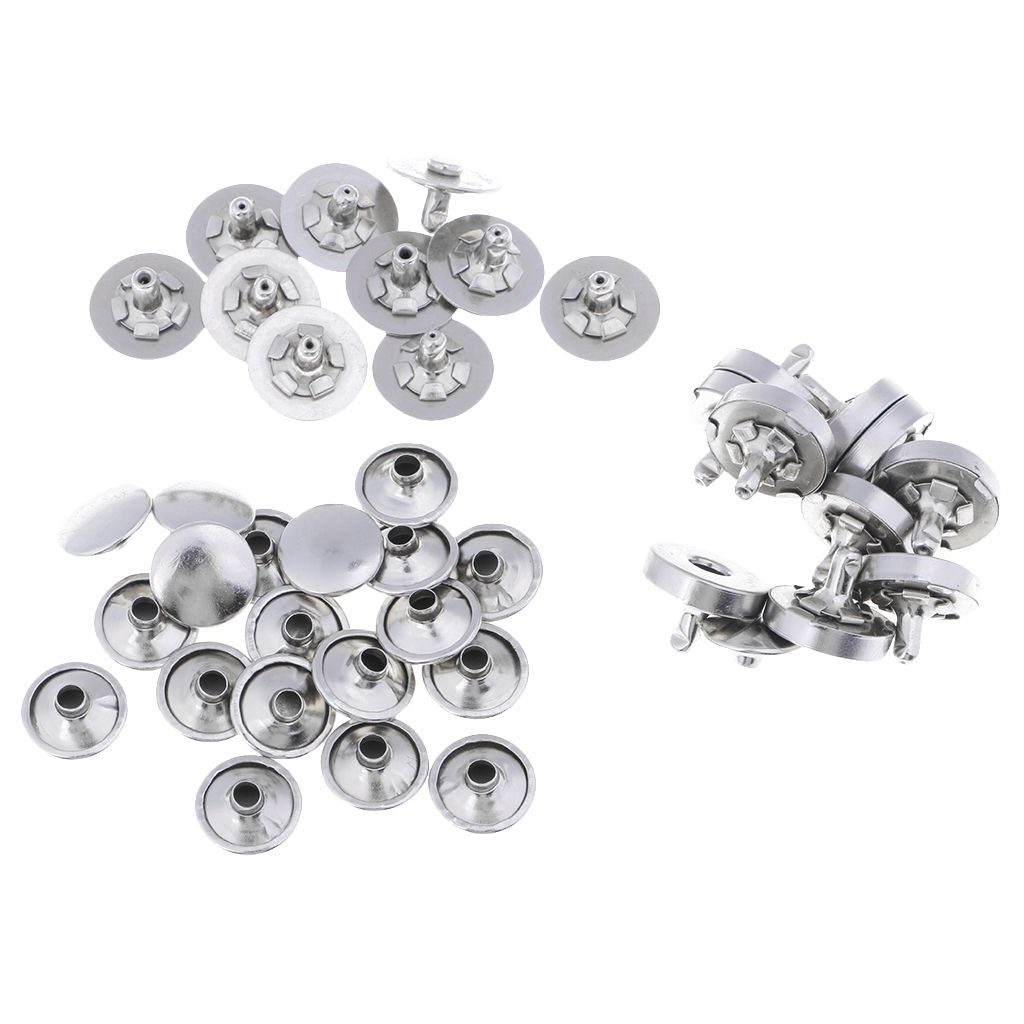 10x Metal Magnetic Buttons Double Sided Nail Sewing Silver 14mm