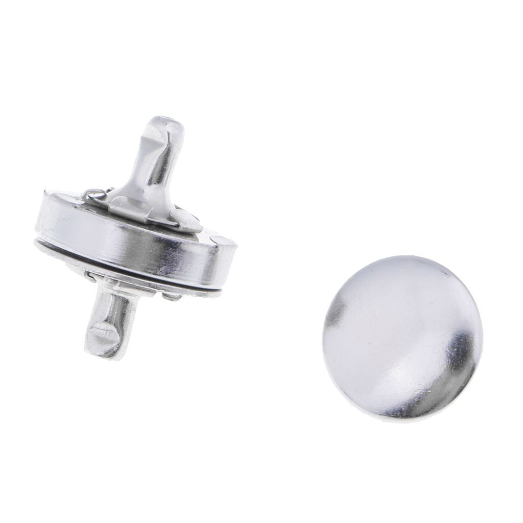 10x Metal Magnetic Buttons Double Sided Nail Sewing Silver 14mm