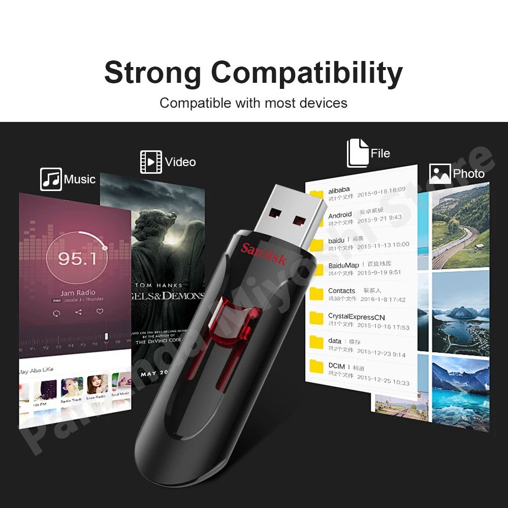 CZ600 Cruzer Glide 3.0 USB Flash Drive U Disk 64GB 130Mb/S