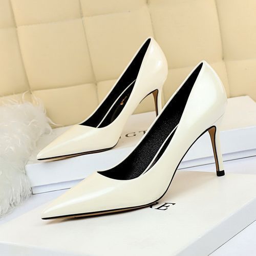 Women's Pointed Dress Party Sexy Nightclub Thin Shoes White