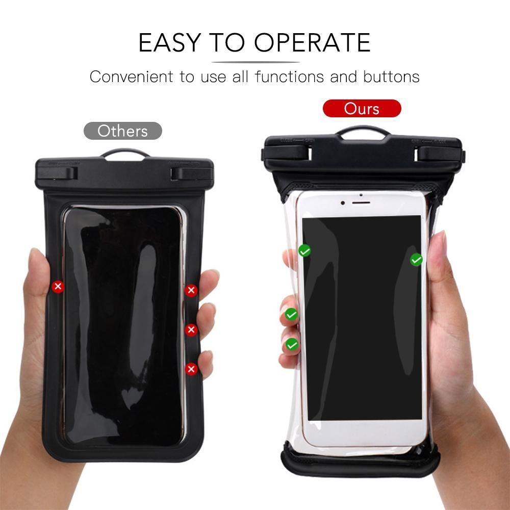 Waterproof Phone Pouch IPX8 Waterproof TPU Phone Case Bag with Lanyard for Outdoor Water Sports Kayaking Boating Swimming