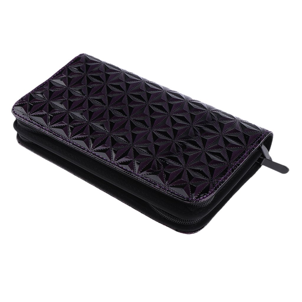 PU Leather Hair  Shears Case Hairdressing Tool Dark Purple