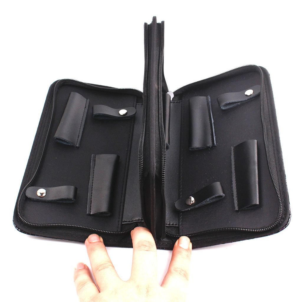 PU Leather Hair  Shears Case Hairdressing Tool Dark Purple