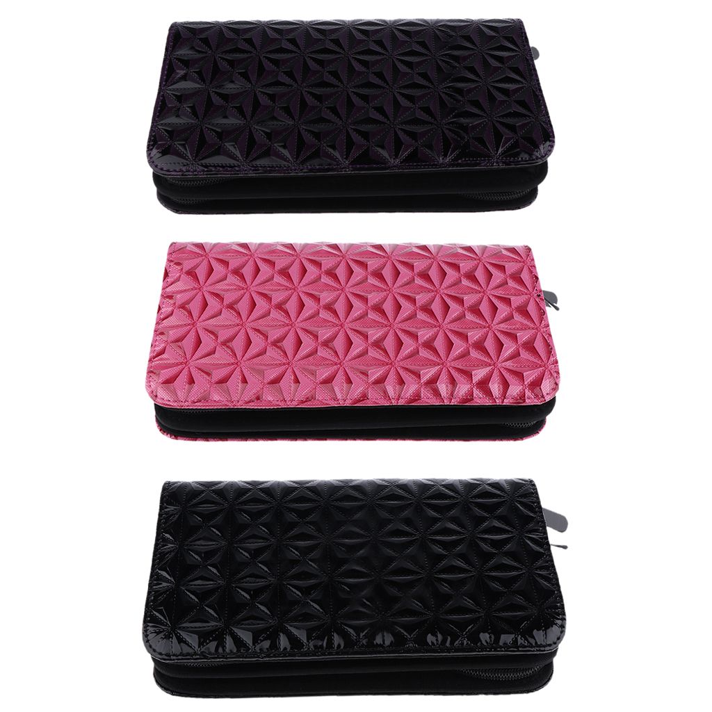 PU Leather Hair  Shears Case Hairdressing Tool Dark Purple