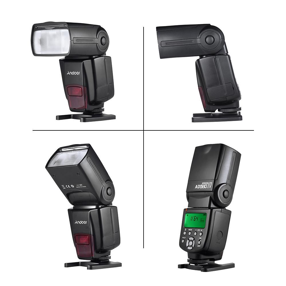 Andoer AD560 IV 2.4G Wireless Universal On-camera Slave Speedlite Flash Light GN50 LCD Display for DSLR Cameras