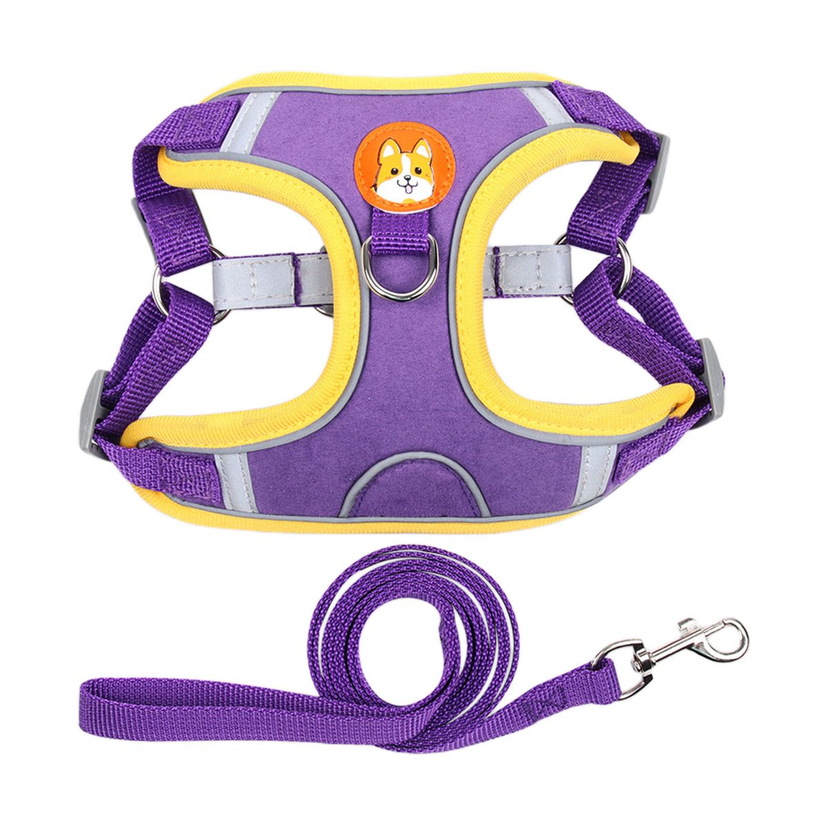 2x Dog Harness Leashs Set Outdoor With Leashs Soft Chest