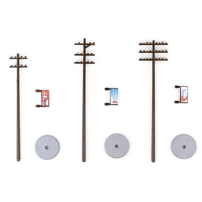 10PCS 1:87 Mini Electric Line Pole For Train Railways LANDSCAPE LAYOUT