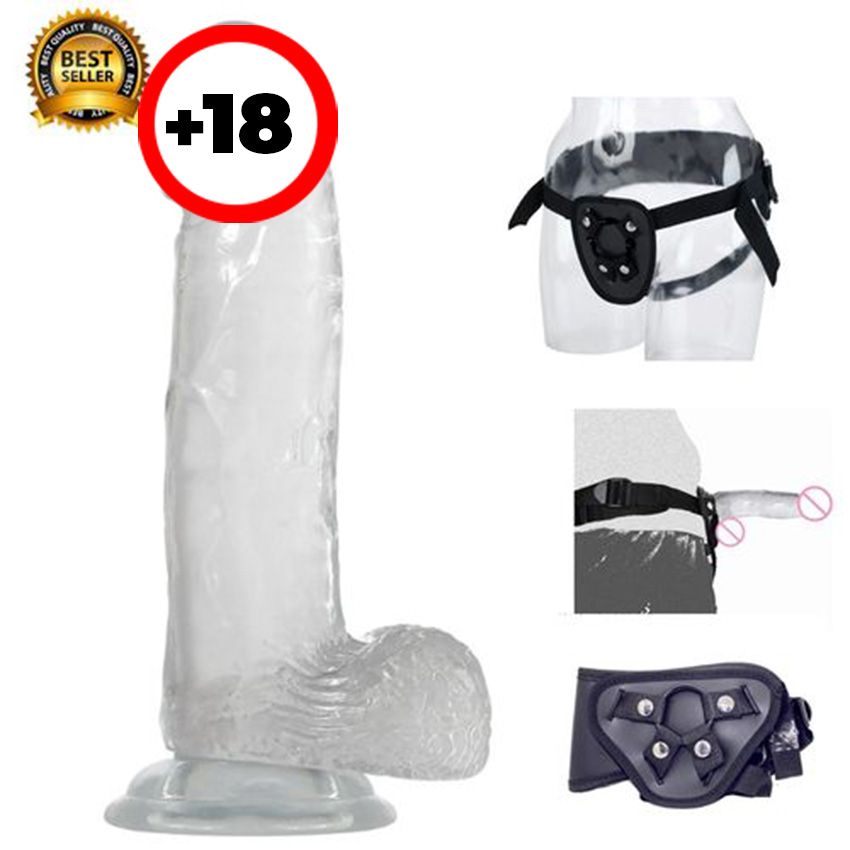 8 Inches Quality Pleasuring Dildo Sex Toy With Gspot Stimulator+1Free Dildo Belt