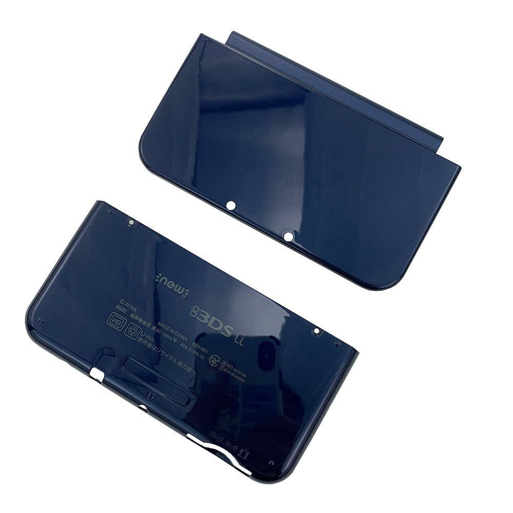 For Nintendo  3DS XL LL Console Faceplate Blue Bottom Middle Shell Housing Full Set With Ons Screw Replacement Case Cover