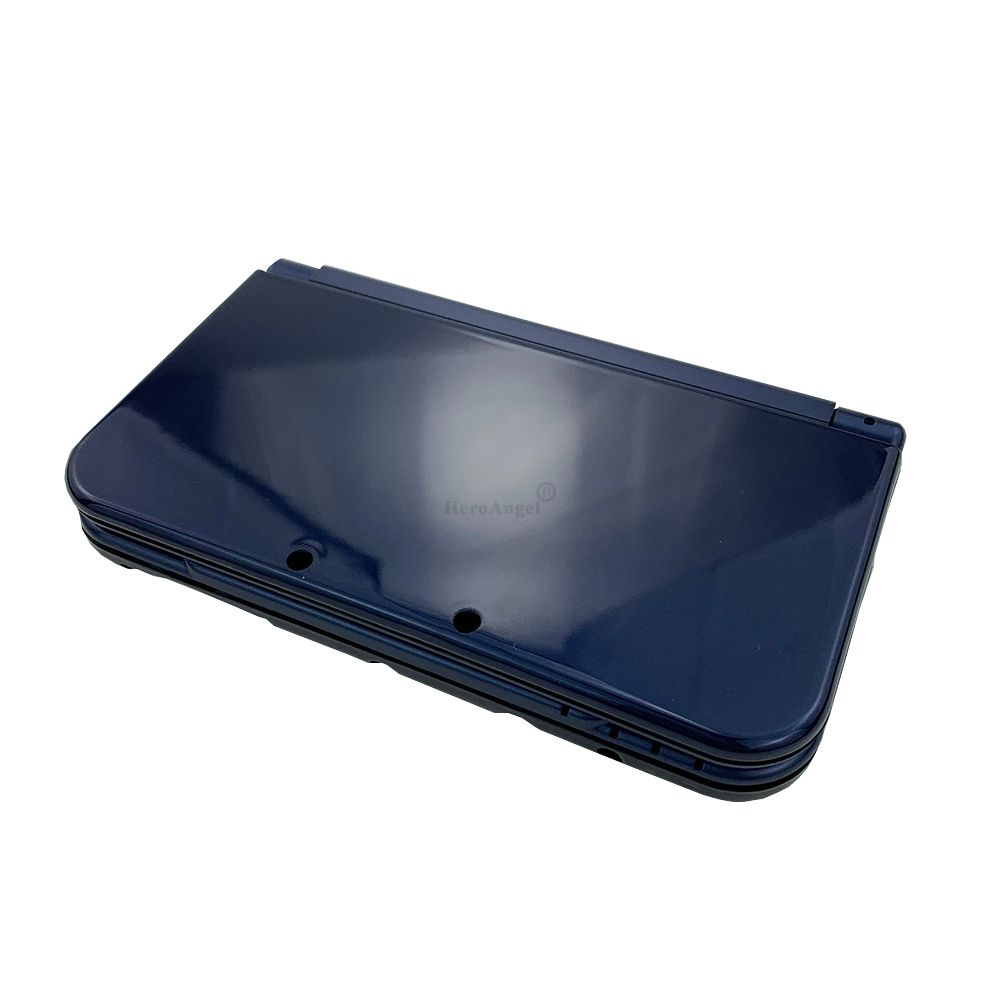For Nintendo  3DS XL LL Console Faceplate Blue Bottom Middle Shell Housing Full Set With Ons Screw Replacement Case Cover