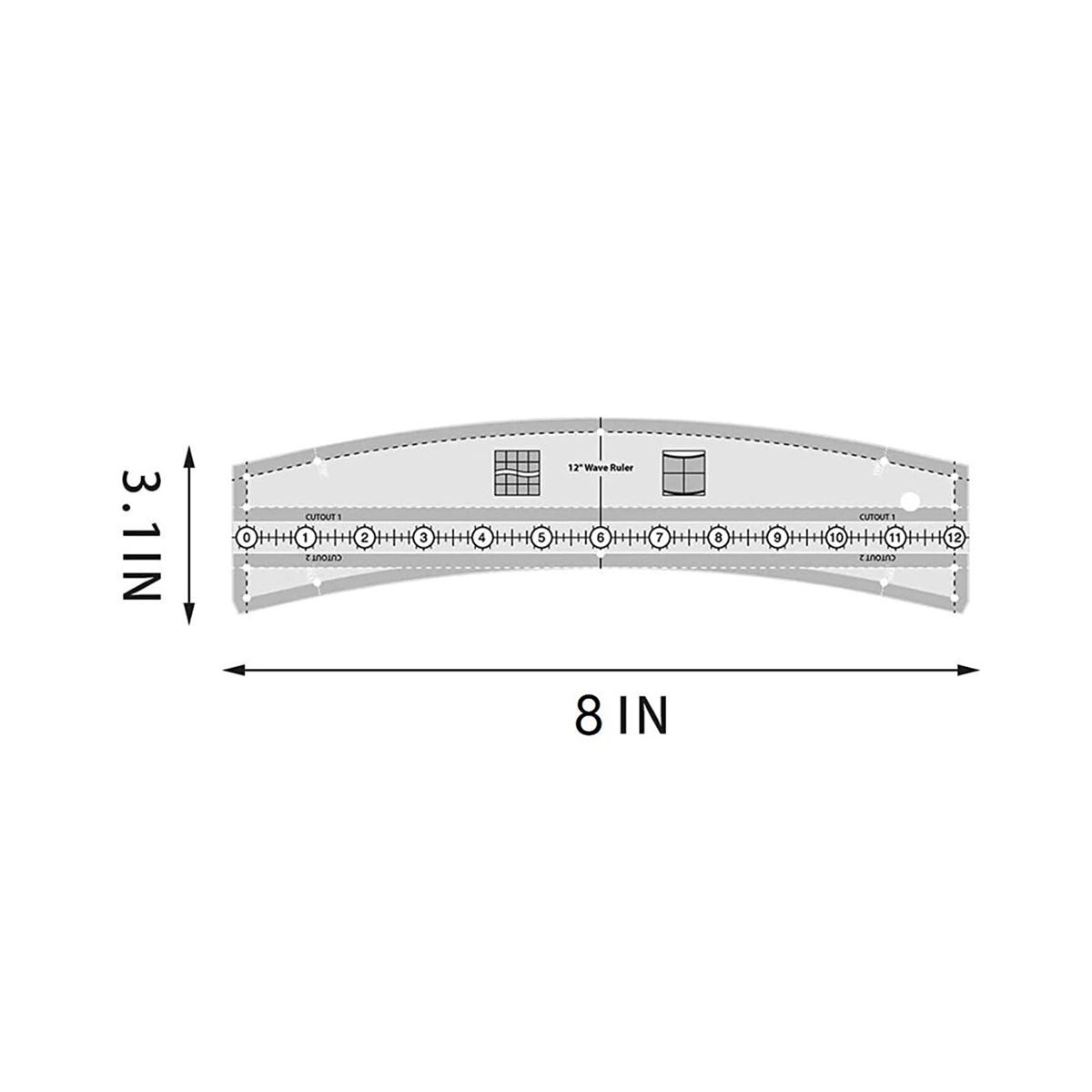 8 Inch Wavy Template Ruler Sewing Template Ruler DIY